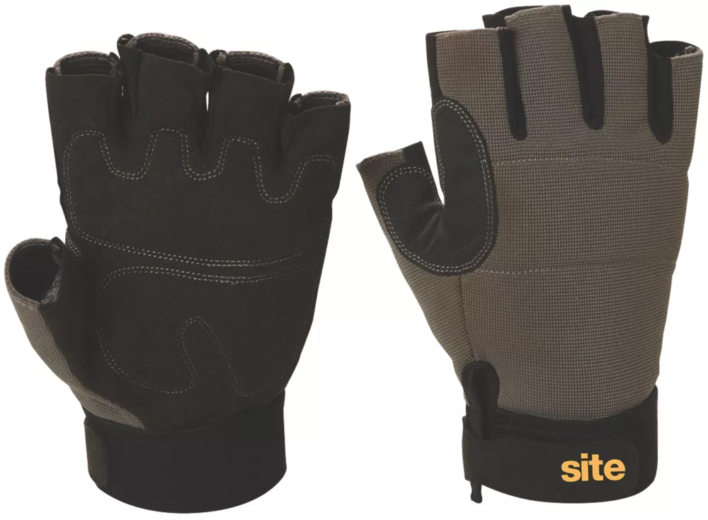 Site 410 Fingerless Performance Gloves Grey / Black Large 3 Site 410 Fingerless Performance Gloves Grey / Black Large