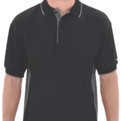 Site Barchan Moisture Wicking Polo Shirt Black Medium 44 1/2" Chest -Home Tools Sales 2024 399FH A2