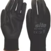 Site 120 PU Palm Dip Gloves Black Large -Home Tools Sales 2024 458FR P