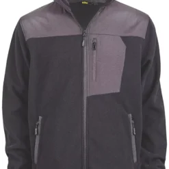 Site Teak Fleece Jacket Black X Large 46" Chest