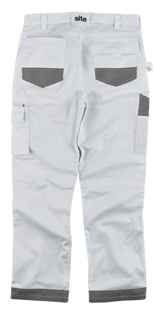Site Jackal Work Trousers White / Grey 34" W 32" L 4 Site Jackal Work Trousers White / Grey 34" W 32" L - Image 2