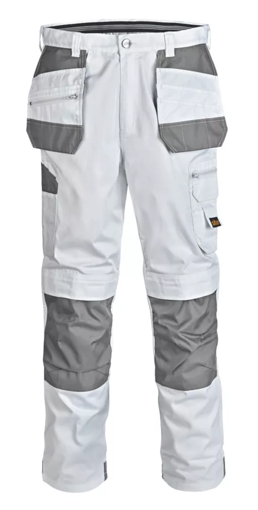 Site Jackal Work Trousers White / Grey 34" W 32" L 10 Site Jackal Work Trousers White / Grey 34" W 32" L - Image 8