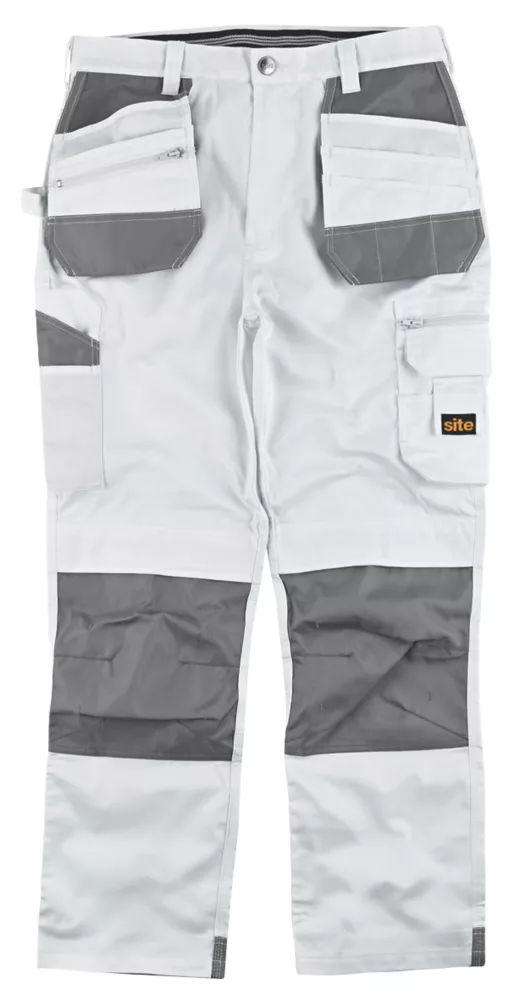 Site Jackal Work Trousers White / Grey 34" W 32" L 3 Site Jackal Work Trousers White / Grey 34" W 32" L