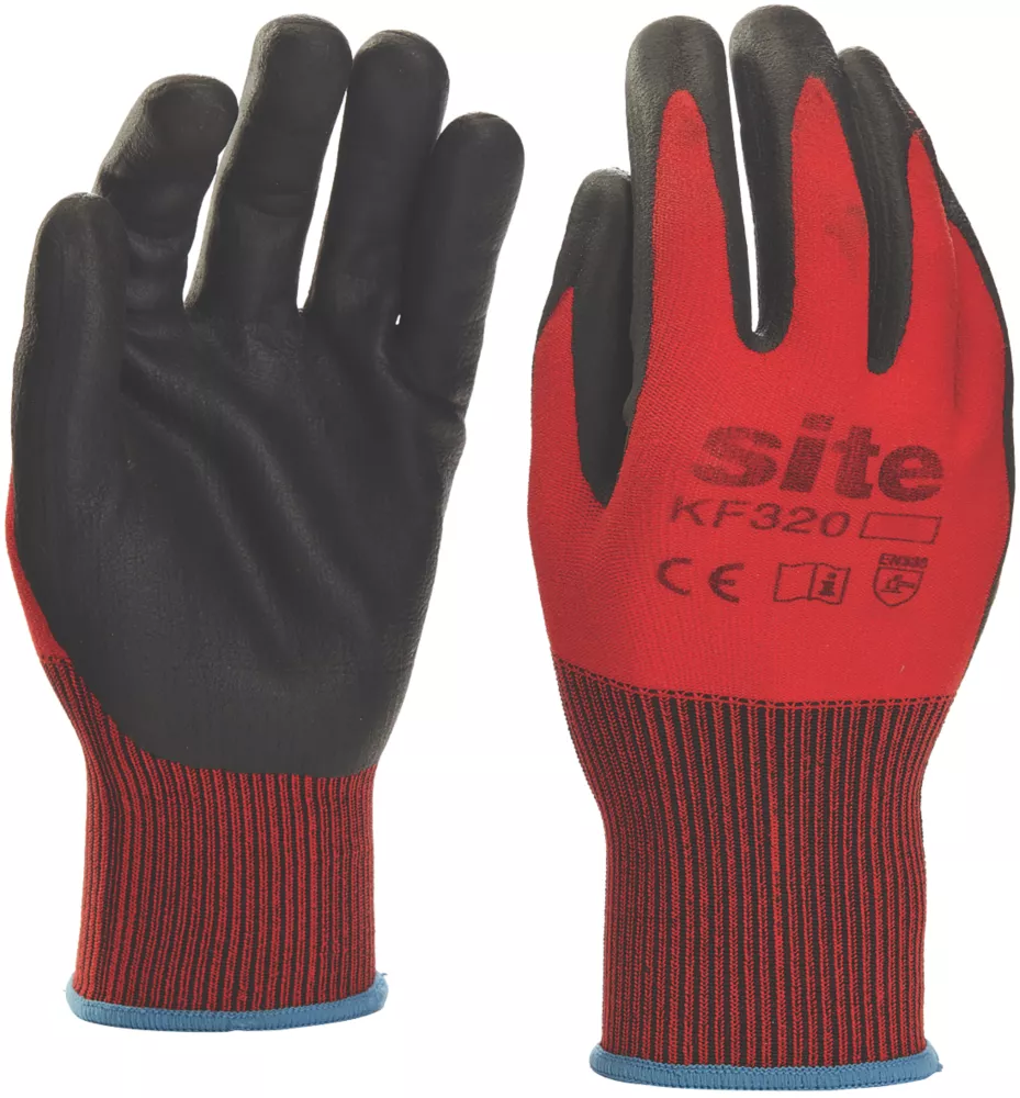 Site 320 Nitrile Foam Coated Gloves Red / Black X Large 3 Site 320 Nitrile Foam Coated Gloves Red / Black X Large
