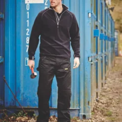 Site Beech Microfleece Pullover Black Medium 43" Chest -Home Tools Sales 2024 6697D A6