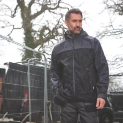 Site Ninebark Waterproof Jacket Grey / Black Large 41" Chest -Home Tools Sales 2024 695FH A2