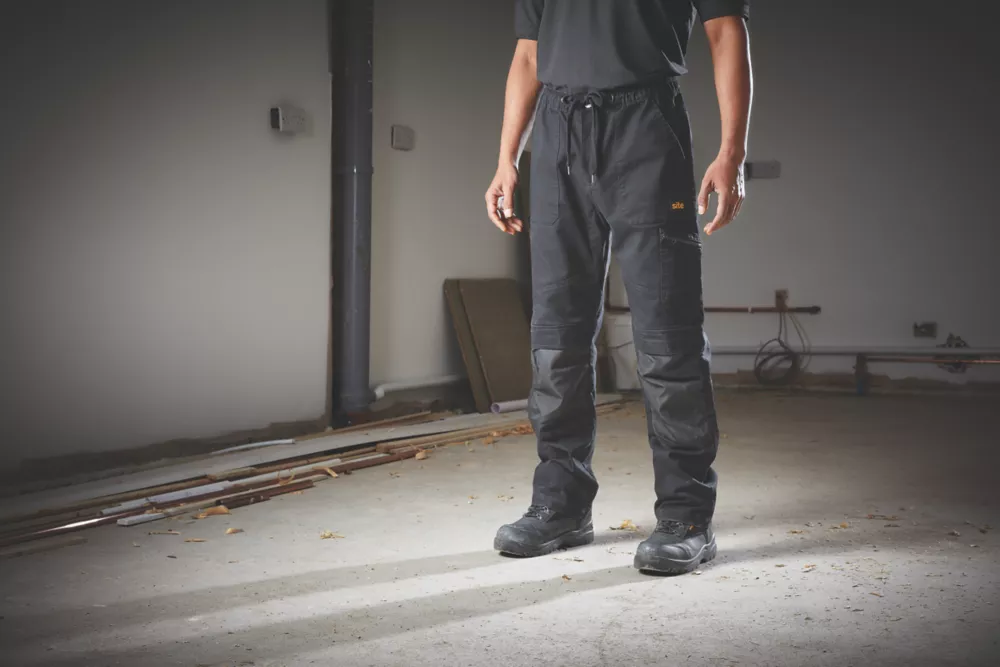 Site Tesem Multi-Pocket Work Trousers Black 32" W 32" L 8 Site Tesem Multi-Pocket Work Trousers Black 32" W 32" L - Image 6