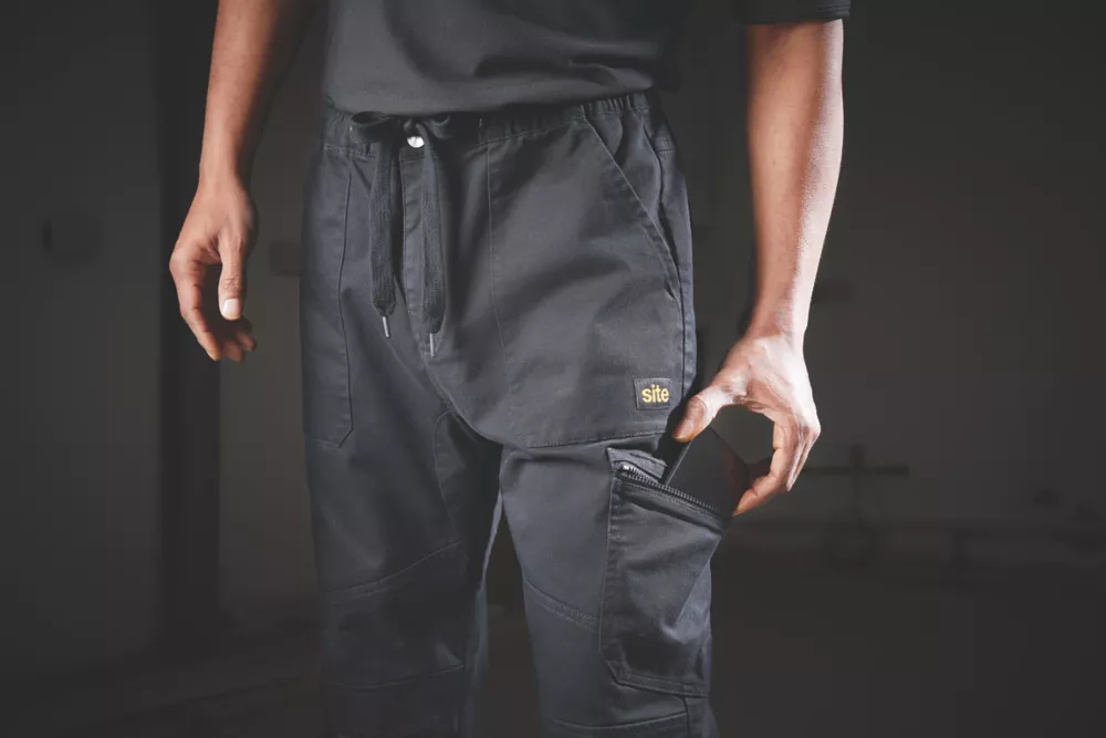Site Tesem Multi-Pocket Work Trousers Black 32" W 32" L 9 Site Tesem Multi-Pocket Work Trousers Black 32" W 32" L - Image 7