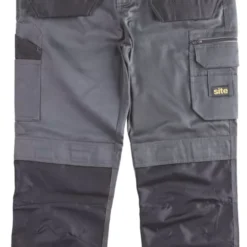 Site Jackal Work Trousers Grey / Black 30" W 34" L