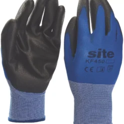 Site 450 Premium PU Gloves Blue / Black Large