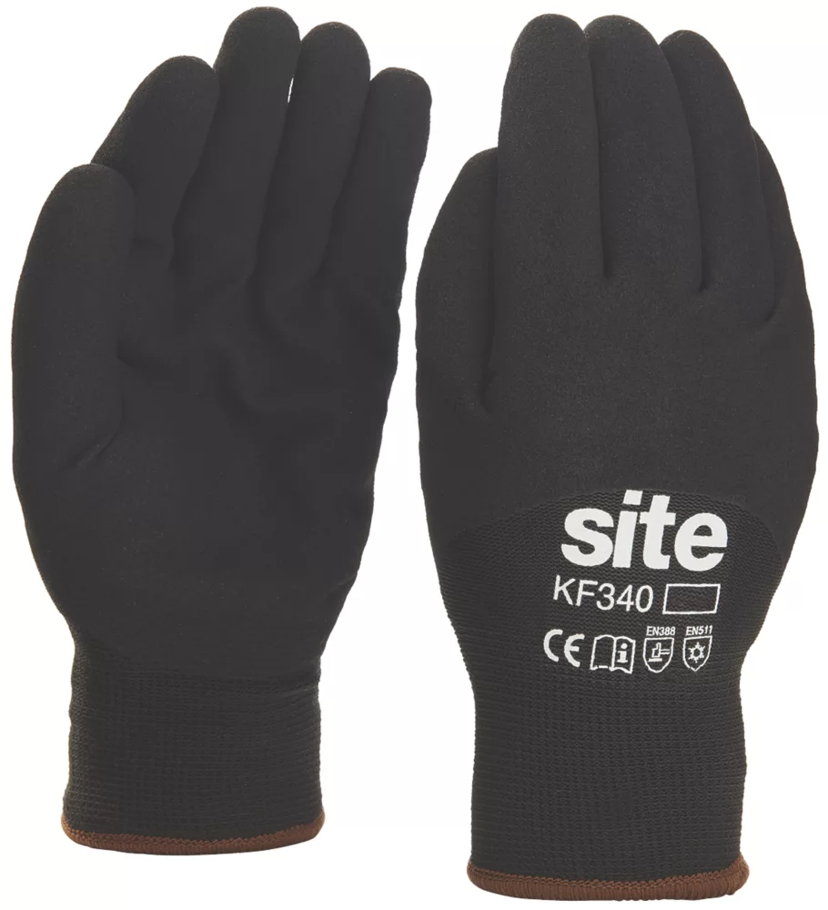 Site 340 Thermal Winter Work Gloves Black Medium 3 Site 340 Thermal Winter Work Gloves Black Medium