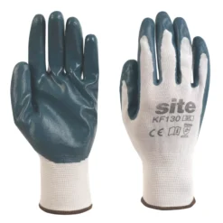 Site 130 Nitrile Coated Gloves White / Blue Large