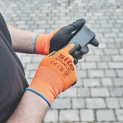 Site 530 Touchscreen Nitrile Foam Gloves Orange / Black Large -Home Tools Sales 2024 808FR A1