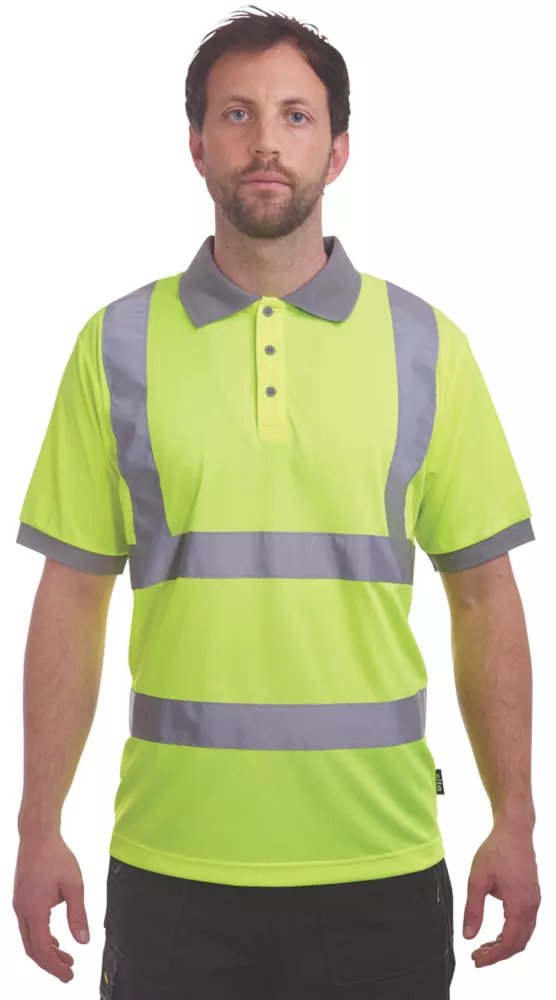 Site Hi-Vis Polo Shirt Yellow XX Large 49 1/2" Chest 6 Site Hi-Vis Polo Shirt Yellow XX Large 49 1/2" Chest - Image 4