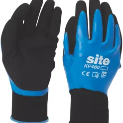 Site 460 Fully-Coated Latex Grip Gloves Blue / Black Large
