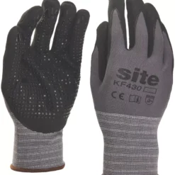 Site 430 Micro Dot Nitrile Foam Gloves Grey / Black Large