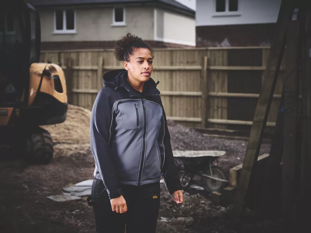 Site Kardal Water-Resistant Ladies Softshell Jacket Black / Grey Size 16-18 4 Site Kardal Water-Resistant Ladies Softshell Jacket Black / Grey Size 16-18 - Image 2