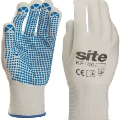 Site 100 PVC Dot Gripper Gloves White Large